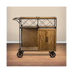 American Art Decor Rustic Barn Door Rolling Bar Cart