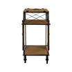 American Art Decor Rustic Barn Door Rolling Bar Cart