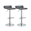 Contoured Hydraulic Lift Chrome Base Bar Stool with Footrest, Set of 2
