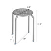 Set of 6 Stackable Metal Stool Set Daisy Backless Round Top Kitchen