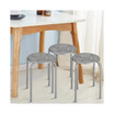 Set of 6 Stackable Metal Stool Set Daisy Backless Round Top Kitchen