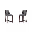 Fifth Avenue 19" 2 Piece Beech Wood Faux Leather Upholstered Counter Height Barstool Set