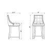 Fifth Avenue 19" 2 Piece Beech Wood Faux Leather Upholstered Counter Height Barstool Set