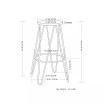 Simeon 26" Metal Counter Height Stool with Wood Seat, Set of 2