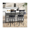 Set of 2 Vintage Swivel Bar Stools 30'' Bistro Upholstered Dining Chairs
