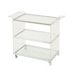 Yves Acrylic Bar Trolley with Glass Shelves