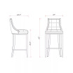 Fifth Avenue 19" 2 Piece Beech Wood Faux Leather Upholstered Barstool Set