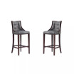 Fifth Avenue 19" 2 Piece Beech Wood Faux Leather Upholstered Barstool Set