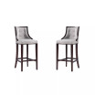 Fifth Avenue 19" 2 Piece Beech Wood Faux Leather Upholstered Barstool Set