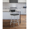 Scranton Swivel Modern Metal and Faux Leather Bar and Counter Stool