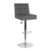 Ravello Contemporary Adjustable Height Swivel Barstool with Accent Nail Trim