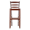 Transitional Benjamin 2-Pc Ladder-back Bar Stool Set, Walnut