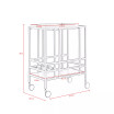 Ron Serving Bar Cart with Metal Frame and Casters