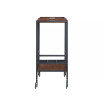 Ron Serving Bar Cart with Metal Frame and Casters