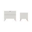 Rockefeller 2-Piece Medium Density Fiberboard 3-Drawer Dresser and 2-Drawer Nightstand Set