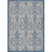 Country Side CTR04 Ivory and Blue 3'6" x 5'6" Outdoor Area Rug