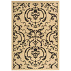 Courtyard Sand and Black 6'7" x 6'7" Sisal Weave Square Outdoor Area Rug