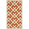 Courtyard Terracotta and Bone 2'7" x 5' Outdoor Area Rug