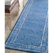 Adirondack Light Blue and Dark Blue 2'6" x 6' Runner Area Rug