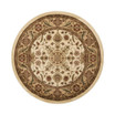 Lyndhurst Ivory and Tan 8' x 8' Round Area Rug
