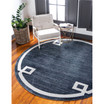 Lenox Hill Uptown Jzu005 Navy Blue 8' x 8' Round Rug