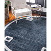 Lenox Hill Uptown Jzu005 Navy Blue 8' x 8' Round Rug