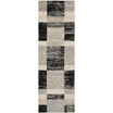 Retro Black and Light Grey 2'3" x 11' Runner Area Rug