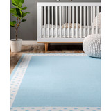 Aurora Laylani Washable Kids Polka Dot Border 8' x 10' Area Rug