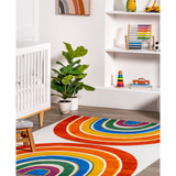 Revel Classic Double Rainbow Washable Kids 7' x 9' Area Rug
