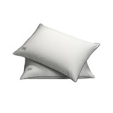 White Goose Down Firm Density Stomach Sleeper Pillow with 100% Certified RDS Down, and Removable Pillow Protector - Set of 2, Full/Queen