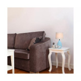 Simple Designs Textured Stucco Ceramic Oval Table Lamp