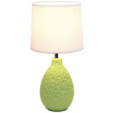 Simple Designs Textured Stucco Ceramic Oval Table Lamp