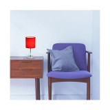 Simple Designs Chrome Mini Basic Table Lamp with Fabric Shade