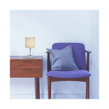 Simple Designs Chrome Mini Basic Table Lamp with Fabric Shade