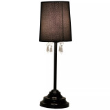 Simple Designs 		Table Lamp with Fabric Shade and Hanging Acrylic Beads