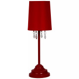 Simple Designs 		Table Lamp with Fabric Shade and Hanging Acrylic Beads
