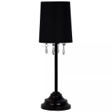 Simple Designs 		Table Lamp with Fabric Shade and Hanging Acrylic Beads