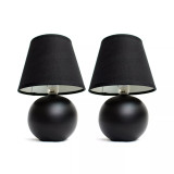 Simple Designs Mini Ceramic Globe Table Lamp 2 Pack Set