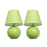 Simple Designs Mini Ceramic Globe Table Lamp 2 Pack Set