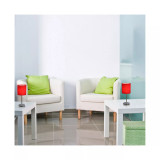 Simple Designs Chrome Mini Basic Table Lamp with Fabric Shade 2 Pack Set