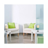 Simple Designs Chrome Mini Basic Table Lamp with Fabric Shade 2 Pack Set