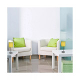 Simple Designs Chrome Mini Basic Table Lamp with Fabric Shade 2 Pack Set