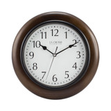 La Crosse Clock 404-2625 10" Solid Wood Analog Wall Clock