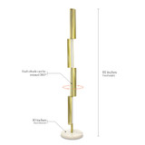 Callie LED Decor Floor Lamp with Brass Metal Shades