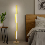Callie LED Decor Floor Lamp with Brass Metal Shades