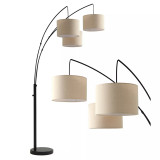 Trilage LED Contemporary Arc Floor Lamp with Marble Base