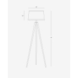 Emma LED Contemporary Tripod Floor Lamp with Wooden Legs