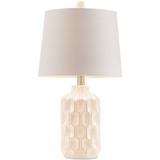 INK+IVY Contour Ivory Ceramic Glass Table Lamp