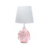 Signature Botanical Baby Pink Floral Nursery Lamp with Shade & Bulb