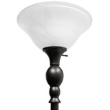 Elegant Designs 1 Light Torchiere Floor Lamp with Marbleized White Glass Shade